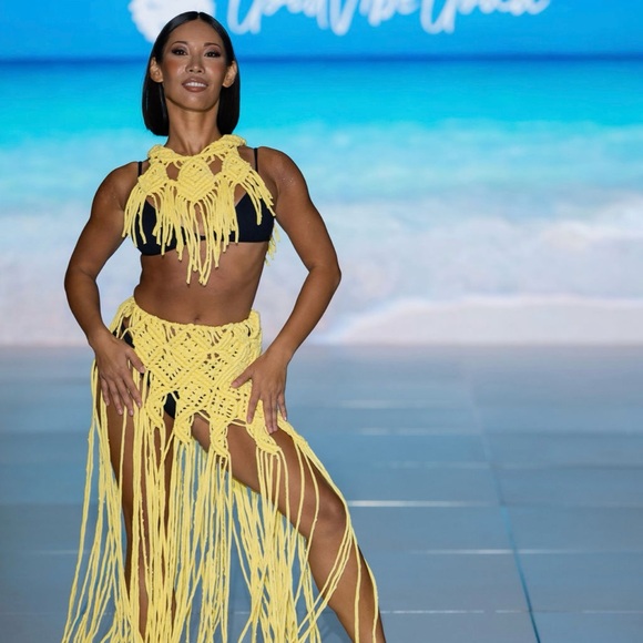 Handmade Macrame Skirt Poncho Set - Picture 1 of 11